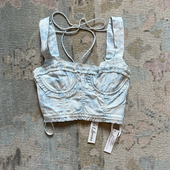 For Love & Lemons Chantal Top in Blue - Picture 5 of 11